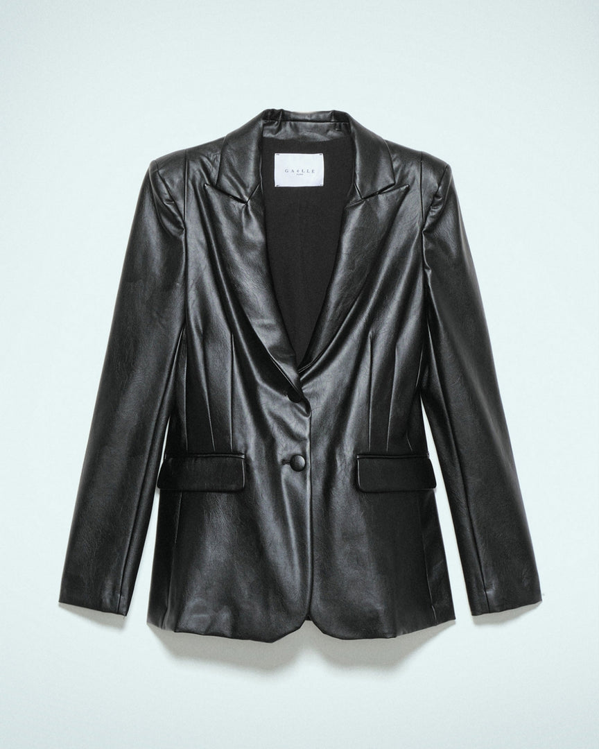 Eco-leather blazer