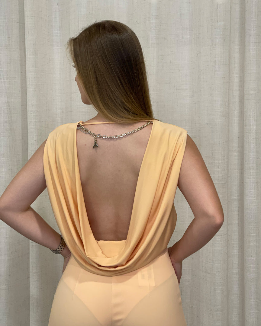 Backless bodysuit with chain