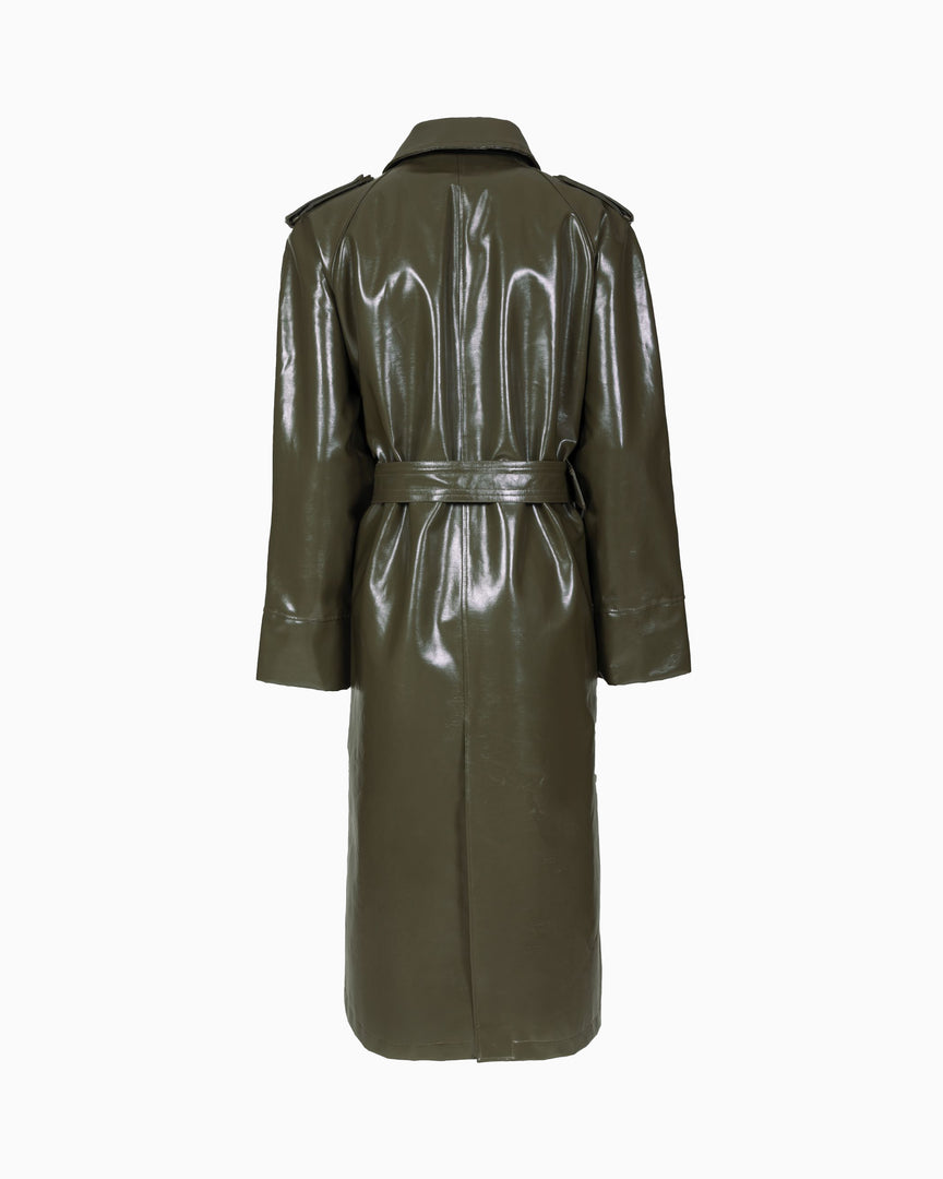 Trench-coat in eco-leather