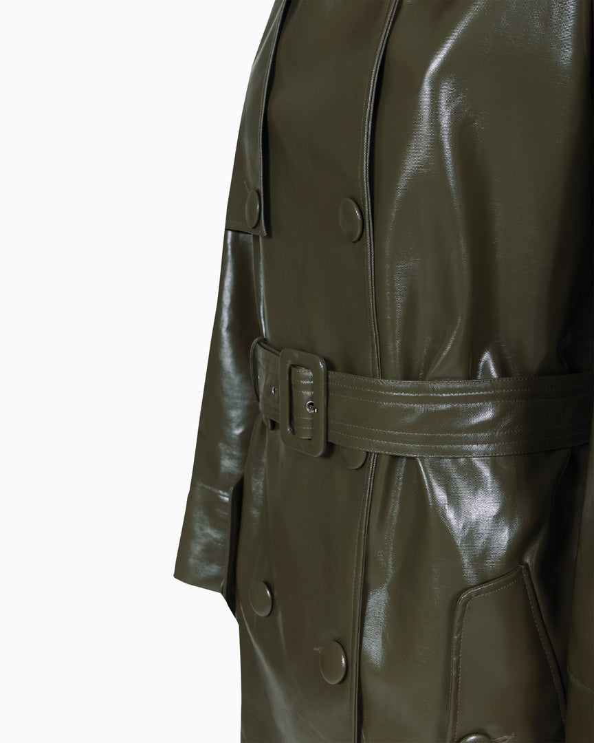 Trench-coat in eco-leather